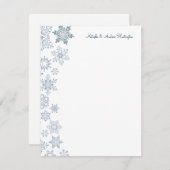 Carte de remerciement de mariage Flocons de neige  (Devant / Derrière)