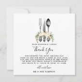 carte de remerciement de mariage floral à la coute (Devant)