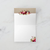 Carte de remerciement de mariage floral Bourgogne  (Intérieur)