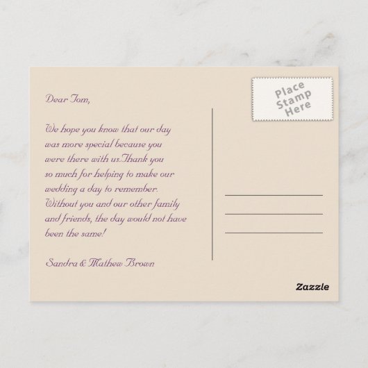 Carte de remerciement de mariage Floral Grazie Tha (Dos)