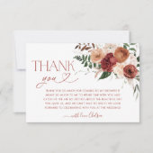 Carte de remerciement de mariage floral Tombez amo (Devant)