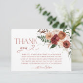 Carte de remerciement de mariage floral Tombez amo (Debout devant)