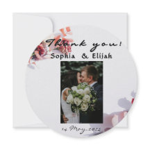 Carte de remerciement de mariage florale élégante 