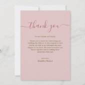 Carte de remerciement de mariage florale Rose Pivo (Dos)