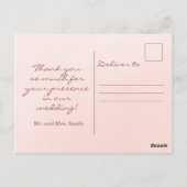 Carte de remerciement de mariage florale rubis ros (Dos)