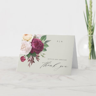 Carte de remerciement de mariage florale Vintage b