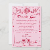 Carte de remerciement de mariage funky rétro dessi (Devant)