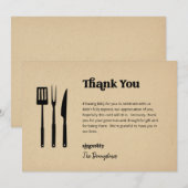 Carte de remerciement de mariage Funny Free BBQ (Devant / Derrière)