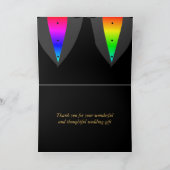 Carte de remerciement de mariage gay Fierté débord (Intérieur)