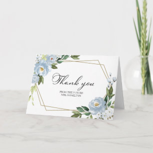 Carte de remerciement de mariage géométrique bleu