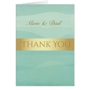 Carte de remerciement de mariage Gold Green