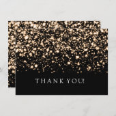 Carte de remerciement de mariage Gold Midnight Gla (Devant / Derrière)