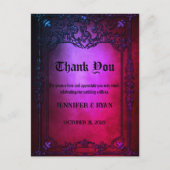 Carte de remerciement de mariage gothique élégant (Devant)