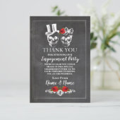 Carte de remerciement de mariage Halloween Crânes  (Debout devant)