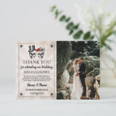 Carte de remerciement de mariage Halloween Crânes (Debout devant)