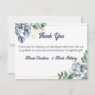 Carte de Remerciement de Mariage Harmonie Fleur Sa