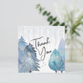 Carte de remerciement de mariage - Hiver givré - A (Debout devant)