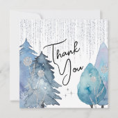 Carte de remerciement de mariage - Hiver givré - A (Devant)