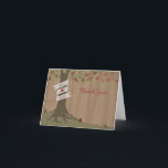 Carte de remerciement de mariage inspirée de papie<br><div class="desc">Une carte de remerciement de mariage présentant une illustration d'un pommier avec une bannière autour du tronc. Personnalisez avec les noms sur la bannière. Cette carte peut également être achetée en taille carte de vœux plus grande. Recherchez des invitations de mariage assorties et plus encore chez Jill's Paperie.</div>