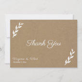 Carte de remerciement de mariage Kraft & Rustique (Devant)