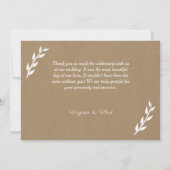 Carte de remerciement de mariage Kraft & Rustique (Dos)