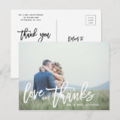 Carte de remerciement de mariage Love and Thanks (Devant / Derrière)