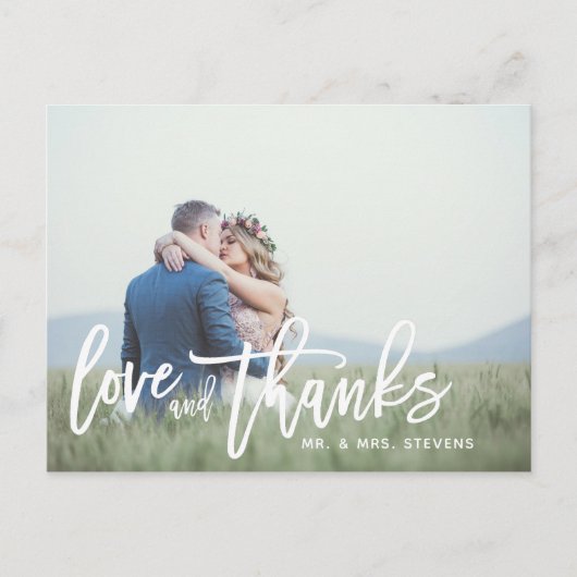 Carte de remerciement de mariage Love and Thanks (Devant)