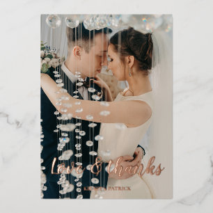 Carte de remerciement de mariage Love & thanks