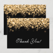 Carte de remerciement de mariage Lumières dorées (Devant / Derrière)