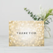 Carte de remerciement de mariage Lumières dorées p (Debout devant)