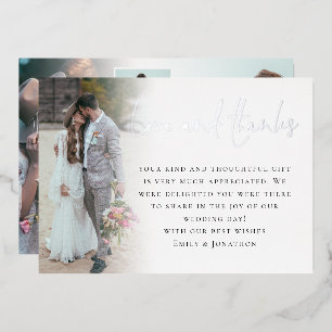 Carte de remerciement de mariage luxe avec foil Sc