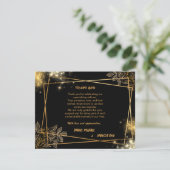 Carte de Remerciement de Mariage Luxe Or (Debout devant)