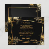 Carte de Remerciement de Mariage Luxe Or (Devant / Derrière)
