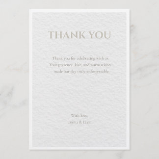 Carte de Remerciement de Mariage Luxueuse Beige &