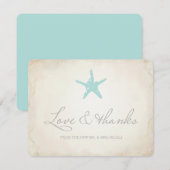 Carte de remerciement de mariage, mariage à la pla (Devant / Derrière)