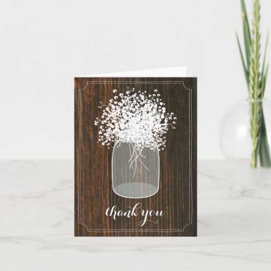 Carte de remerciement de mariage Mason Jar Baby's  (Devant)