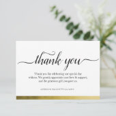 Carte de remerciement de mariage Merci avec feuill (Debout devant)