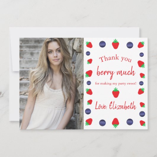 Carte de remerciement de mariage Merci beaucoup Be (Devant)