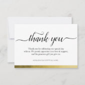 Carte de remerciement de mariage Merci Or Papier m (Devant)