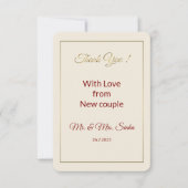 Carte de remerciement de mariage minimaliste. (Devant)