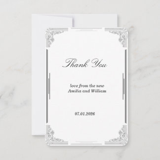 Carte de remerciement de mariage minimaliste