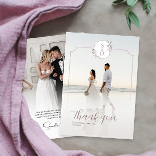 Carte de remerciement de mariage minimaliste éléga