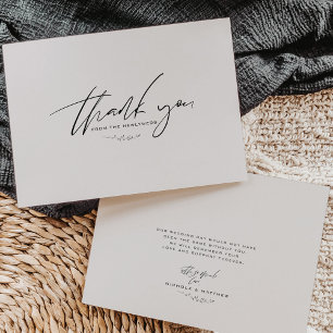 Carte de remerciement de mariage Minimaliste Grise