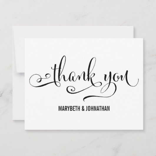 Carte de remerciement de mariage Modern We Do Scri (Devant)