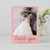 Carte de remerciement de mariage moderne 2 photo f (Debout devant)