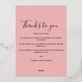 Carte de remerciement de mariage moderne 2 photo f (Verso)