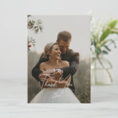 Carte de remerciement de mariage moderne élégante  (Debout devant)