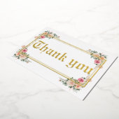 Carte de remerciement de mariage moderne en feuill (Rotation)