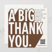 Carte de remerciement de mariage moderne gras noir (Devant / Derrière)