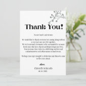 Carte de remerciement de mariage moderne pour la d (Debout devant)